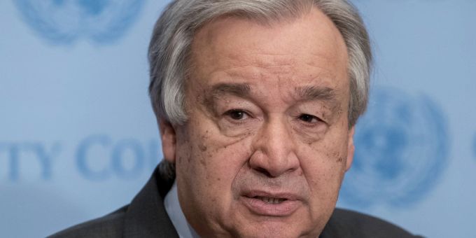 UN-Generalsekretär António Guterres. UN-Generalsekretär António Guterres.