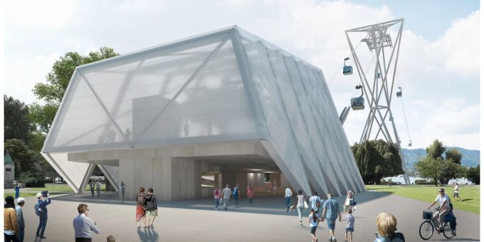 Das Design, Architektur der Kabinen, Stützen und Stationen der ZüriBahn, wurden am Freitag, 2. November 2018 von den ZKB vorgestellt. Zürcher Kantonalbank Planung