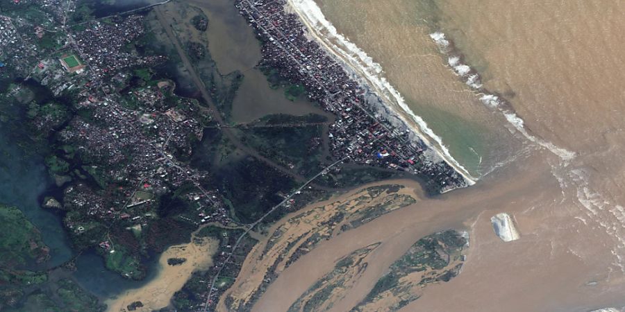 Laut Schätzungen des Welternährungsprogramms (WFP) könnten bis zu 600.000 Menschen von den Auswirkungen des Wirbelsturms betroffen Foto: Uncredited/Satellite image ©2022 Maxar Technologies via AP/dpa - ACHTUNG: Nur zur redaktionellen Verwendung und nur mit vollständiger Nennung des vorstehenden Credits bis zum 22. Februar 2022