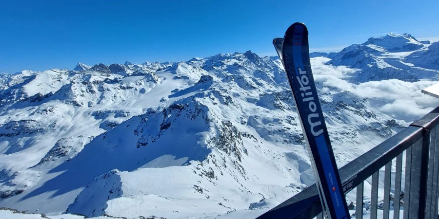 Im Wallis herrschte in der Berner Sportwoche perfektes Skiwetter. Im Bild: die Aussicht vom Mont Fort (3329 M.ü.M.).