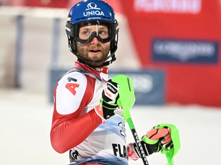 ...der Österreicher Marco Schwarz, der eine enttäuschende Slalom-Saison hinter sich hat.