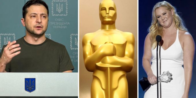 Co-Moderatorin Amy Schumer will Wolodymyr Selenskyj einen Auftritt bei den Oscars geben. Ukraine Krieg