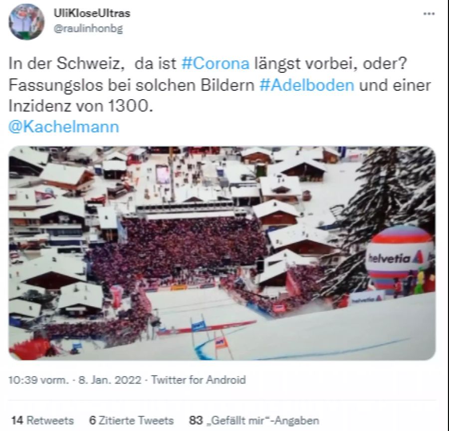 Ein Twitterer zeigt sich «fassungslos» ob den Bildern mit den feiernden Fans.