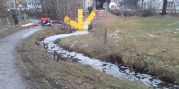 Bild einer Gewässersperre am Mühlelibach