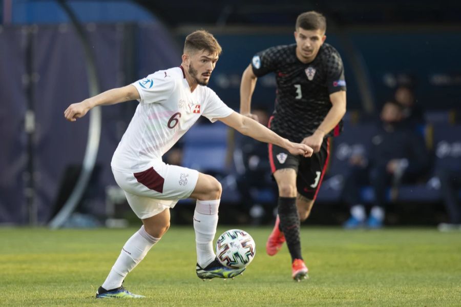 Ex-FCZ-Spieler Toni Domgjoni im Einsatz für die Schweizer U21-Nati.