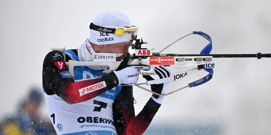 Die Norweger um Tarjei Bö gehen mit grossen Medaillenchancen in die olympischen Biathlonrennen. Foto: Hendrik Schmidt/dpa