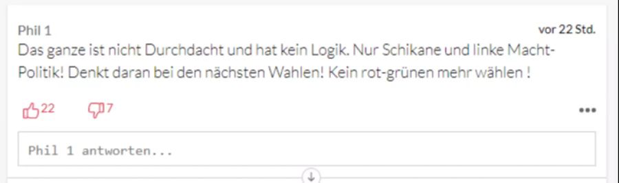 User «Phil 1» fordert politische Konsequenzen.