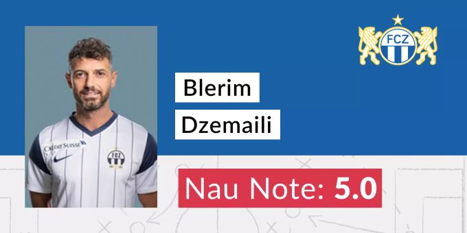 Die Nau-Note für Blerim Dzemaili vom FCZ. FCZ Note Blerim Dzemaili