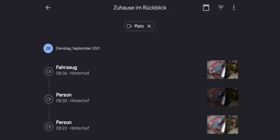 In der App gibt es diverse Einstellungen, sowie einen praktischen Ereignis-Verlauf.