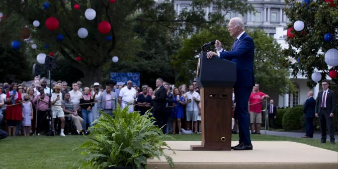 Joe Biden feierte den «Independence Day» mit einem grossen Grillfest vor dem Weissen Haus. Independence Day at the White House in Washington, DC