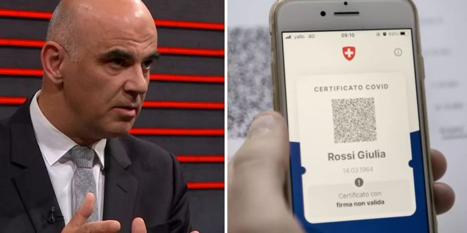 Bundesrat Alain Berset muss in der Arena das Zertifikat verteidigen. Alain Berset