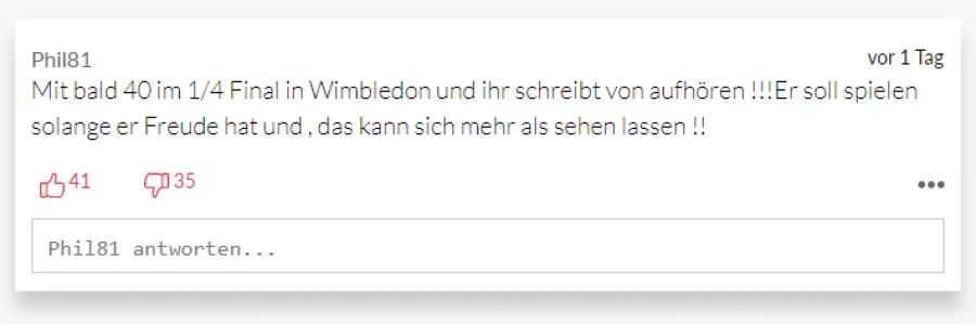 «Phil81» ist anderer Meinung.