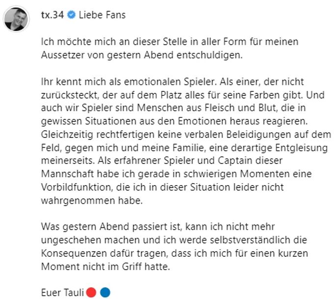 Taulant Xhaka vom FC Basel entschuldigt sich für seinen Ausraster gegen den FCZ. Taulant Xhaka