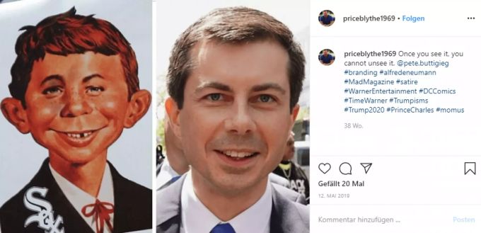 Die Ähnlichkeit von Pete Buttigieg und Alfred E. Neuman ist nicht abwägig. buttigieg donald trump