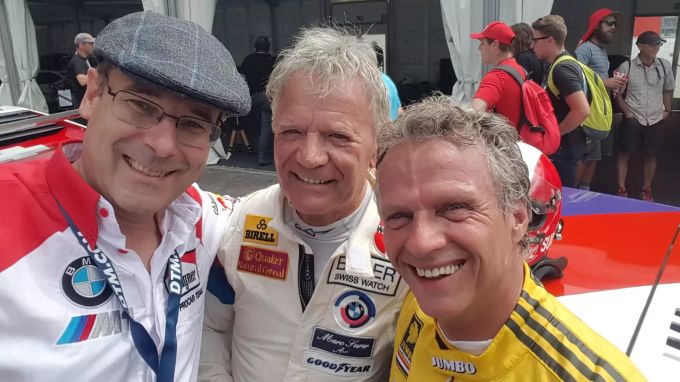 Bruno Flückiger (links) mit dem Schweizer Marc Surer (mitte) und dem Niederländer Jan Lammers. Bruno Flückiger Surer Lammers