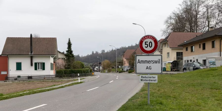 Die Einfahrtstrasse Richtung Ammerswil.