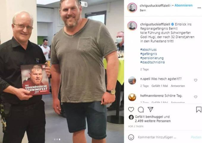 Schwingfan Godi Hug (links) geht nach 32 Jahren in Pension. Christian Stucki