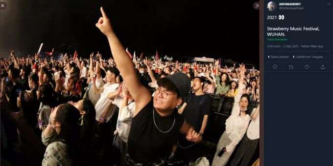 In Wuhan feierten 11'000 Menschen ausgelassen an einem Festival. wuhan