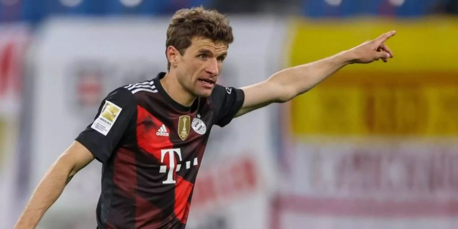 Thomas Müller fordert in Paris mehr «Präzision» der Bayern-Stars. Foto: Jan Woitas/dpa-Zentralbild/dpa