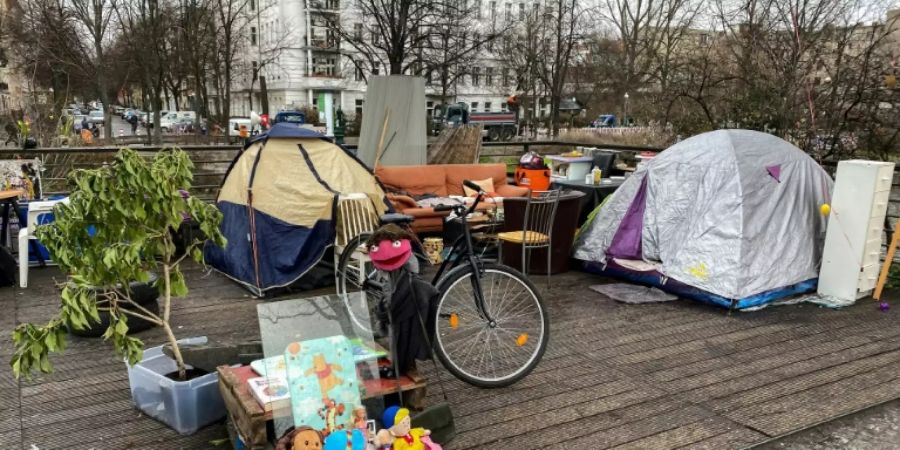 Obdachlosen-Quartier in Berlin-Kreuzberg