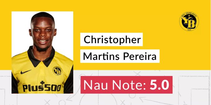 Christopher Martins Pereira (YB) erhält die Nau-Note 5,0. Christopher Martins YB Note