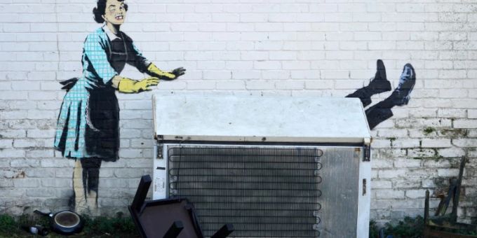 Ein neues Banksy-Werk tauchte in Margate auf Ein neues Banksy-Werk tauchte in Margate auf
