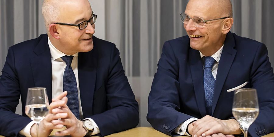 Gregor Rutz (links) ist von der Zürcher SVP für den Ständerat nominiert worden. Sein Nationalratskollege Alfred Heer ist unterlegen. (Archivbild)