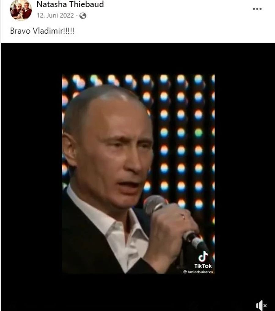 Natasha Thiebaud war grosser Putin-Fan.