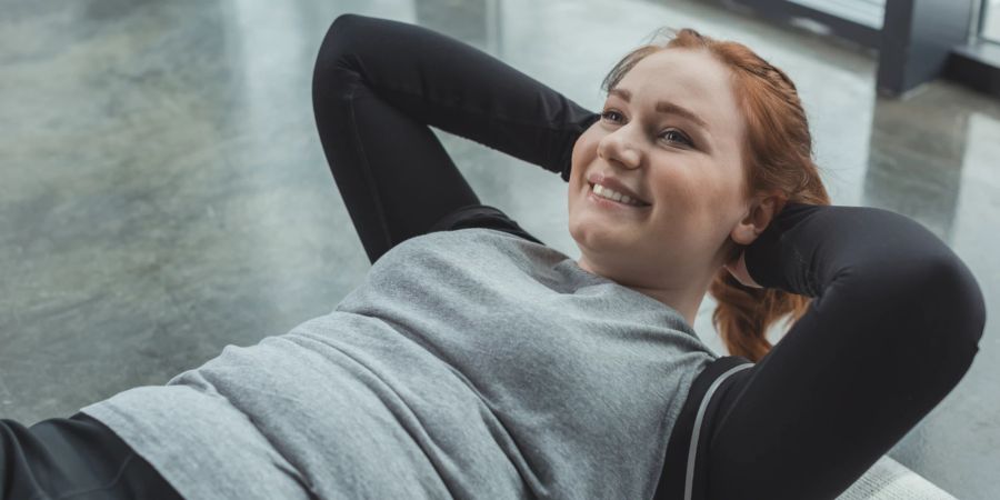 Frau, Sport, Training, Lachen, Lächeln