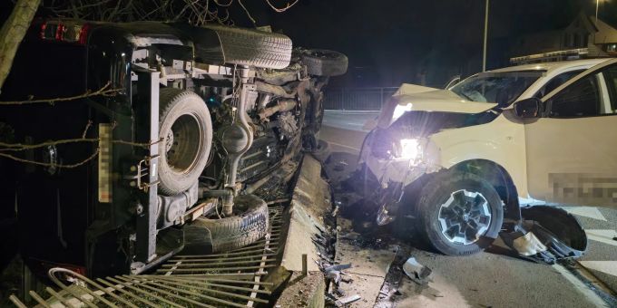 Beim Unfall wurde eine Person leicht verletzt. Unfall in Engishofen