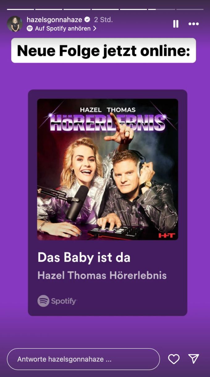 Hazel Brugger und Thomas Spitzer sprechen in ihrem Podcast von ihrem Babyglück. Hazle Brugger