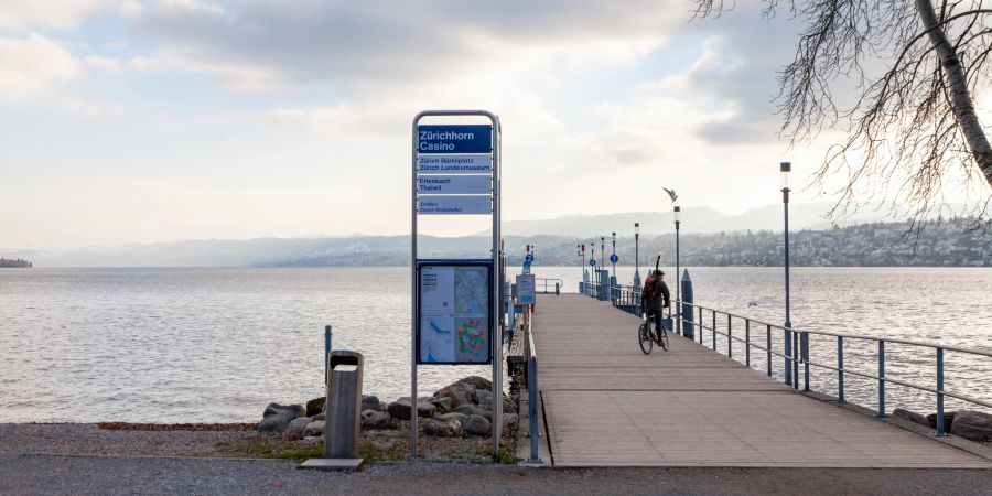 Die Schiffstation Zürich Horn in der Stadt Zürich.