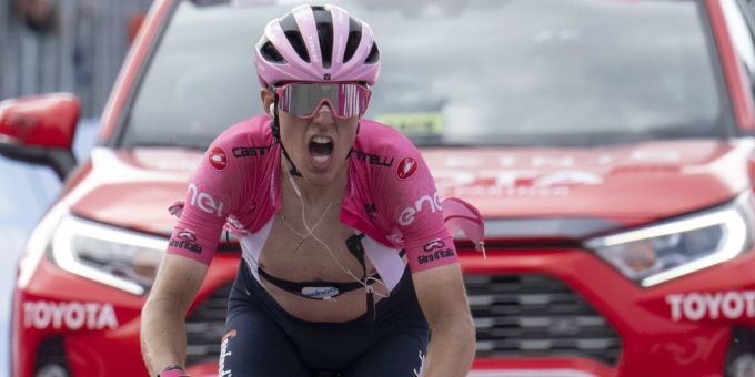 Juan Pedro Lopez kurz vor der Zieleinfahrt. Giro d'Italia