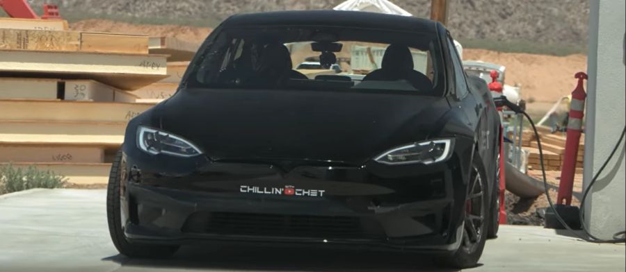 Der Tesla Model S vor dem Unfall.