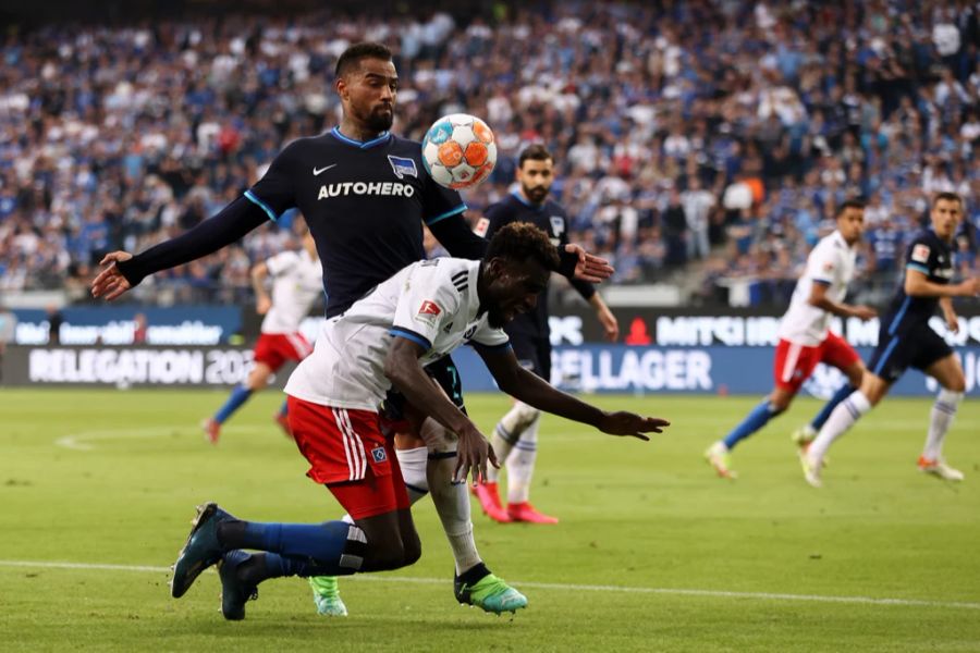 Kevin-Prince Boateng stand bei Hertha Berlin fast das ganze Relegationsspiel im Einsatz.