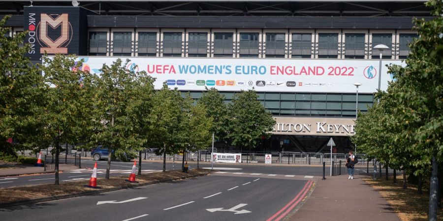 Blick auf das EM-Stadion in Milton Keynes.