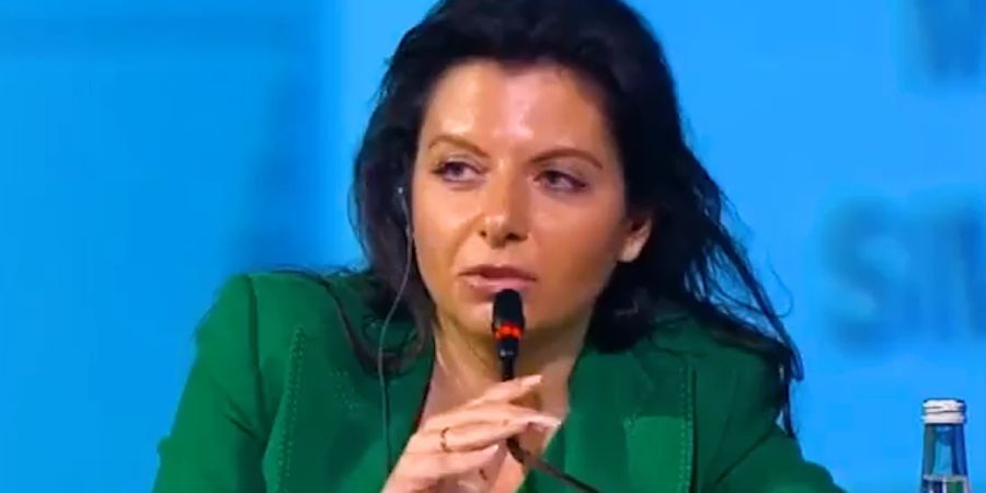Margarita Simonjan, hier an einer Konferenz in St. Petersburg. (Archivbild)