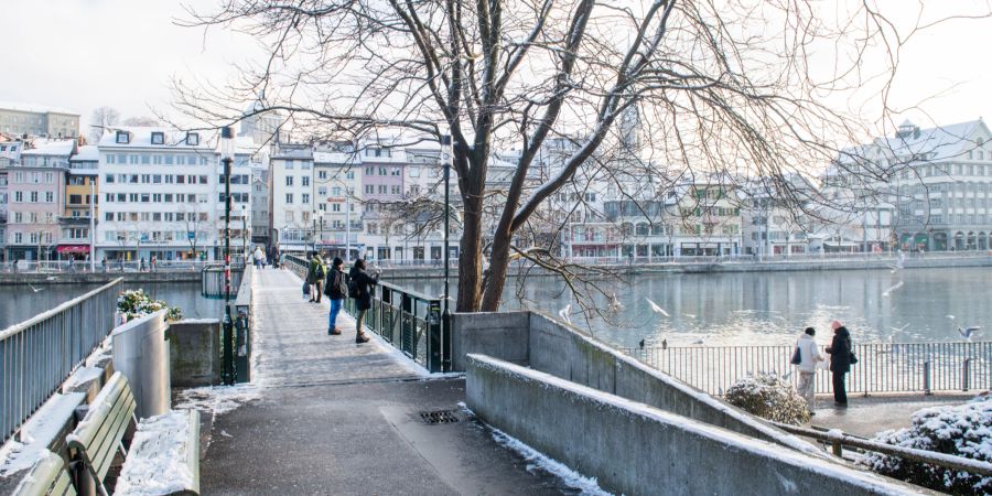 Das verschneite Mühlesteg Pärkli in Zürich. (Symbolbild)