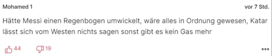 Diese Person glaubt nicht an Kritik, hätte Messi ein «Regenbogen umgewickelt» gehabt.