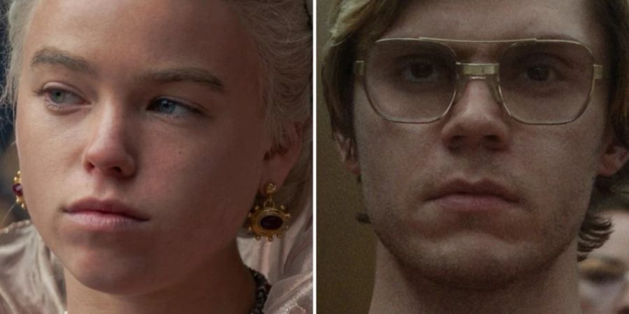 Viele Erfolgsserien des zurückliegenden Jahres wie «House of the Dragon» (links: Milly Alcock) und «Dahmer» (rechts: Evan Peters) werden in Zukunft fortgesetzt.