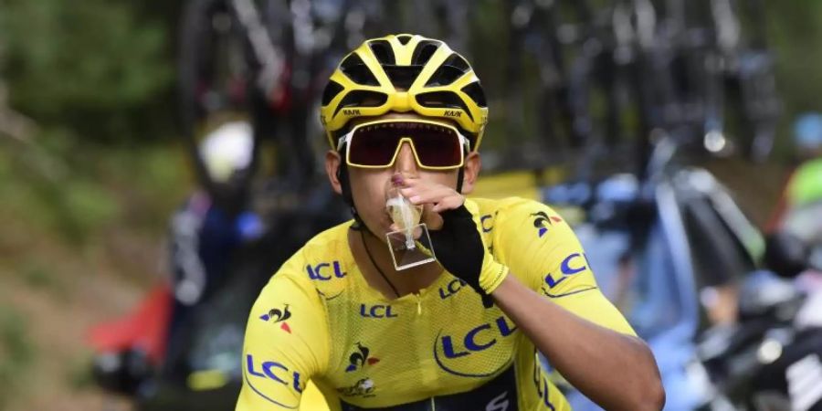 Titelverteidiger bei der Tour de France: Der Kolumbianer Egan Bernal. Foto: Pool Peter De Voecht/BELGA/dpa