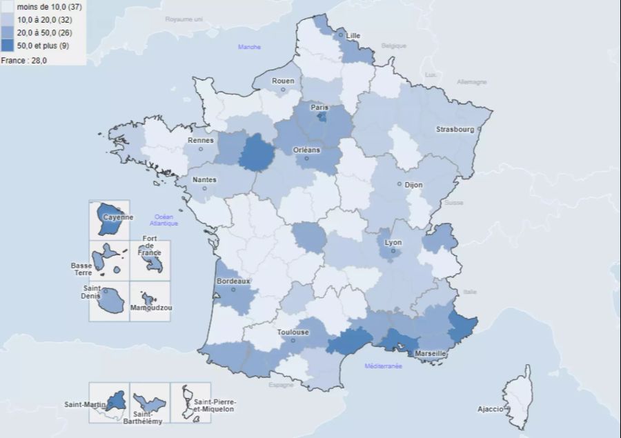 Coronavirus Quarantäneliste Risikogebiete Frankreich