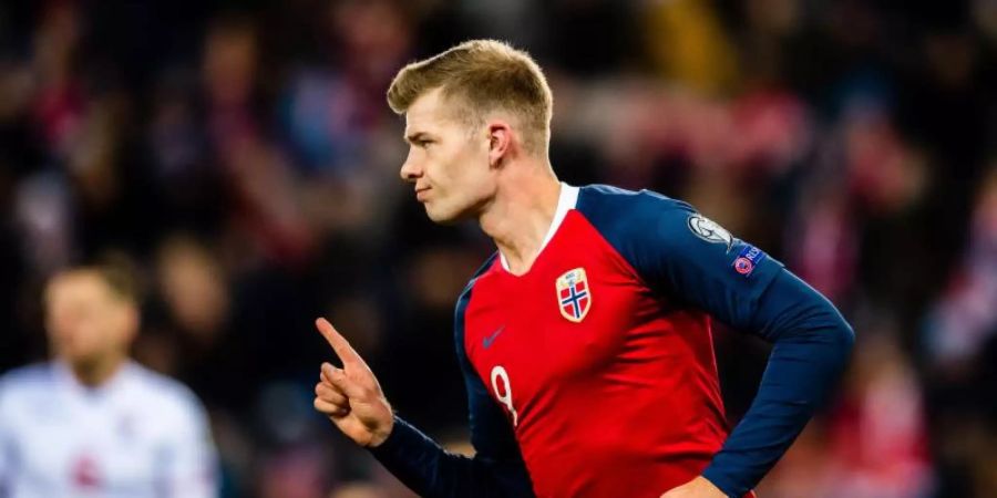 Alexander Sörloth könnte bald für RB Leipzig stürmen. Foto: Marius Simensen/Bildbyran via ZUMA Press/dpa