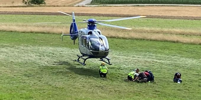 Stein am Rhein SH: Gleitschirmpilot am Boden liegend aufgefunden. Stein am Rhein SH: Gleitschirmpilot am Boden liegend aufgefunden