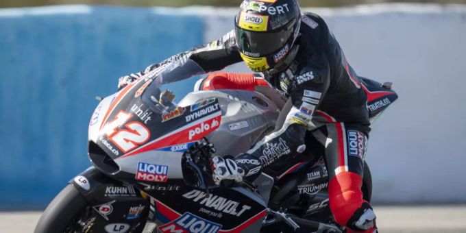 Tom Lüthi fährt beim Chaos-Rennen in Misano auf den neunten Platz. Tom Lüthi