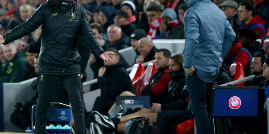 Emotional: Liverpool-Coach Jürgen Klopp (l) und Bayern-Trainer Niko Kovac. Foto: Dave Thompson/AP