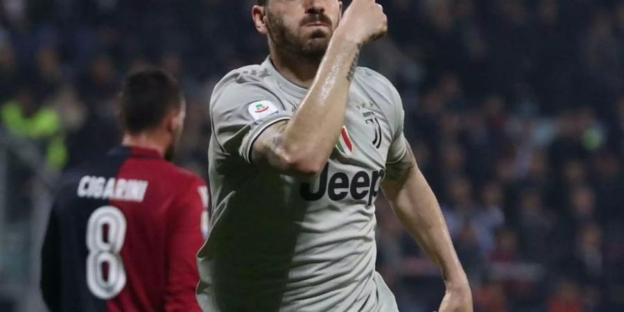 Leonardo Bonucci traf für Juve in Cagliari. Foto: Fabio Murru/ANSA