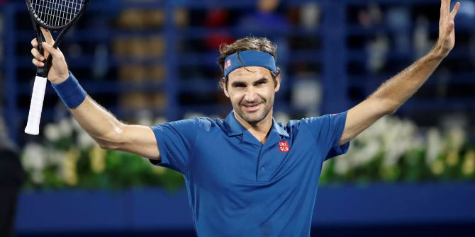 Roger Federer feiert