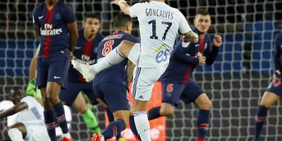 Strassburgs Anthony Goncalves erzielte das zweite Tor seiner Mannschaft. Foto: Francois Mori/AP