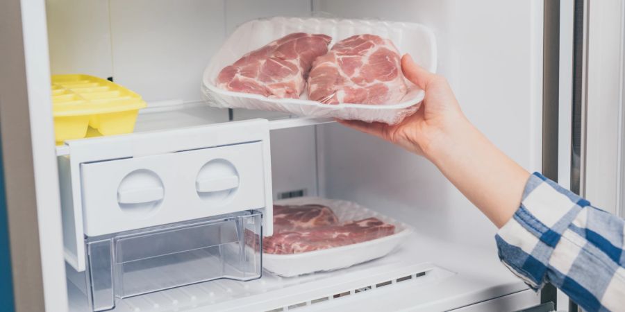 tiefkühlschrank eis fleisch